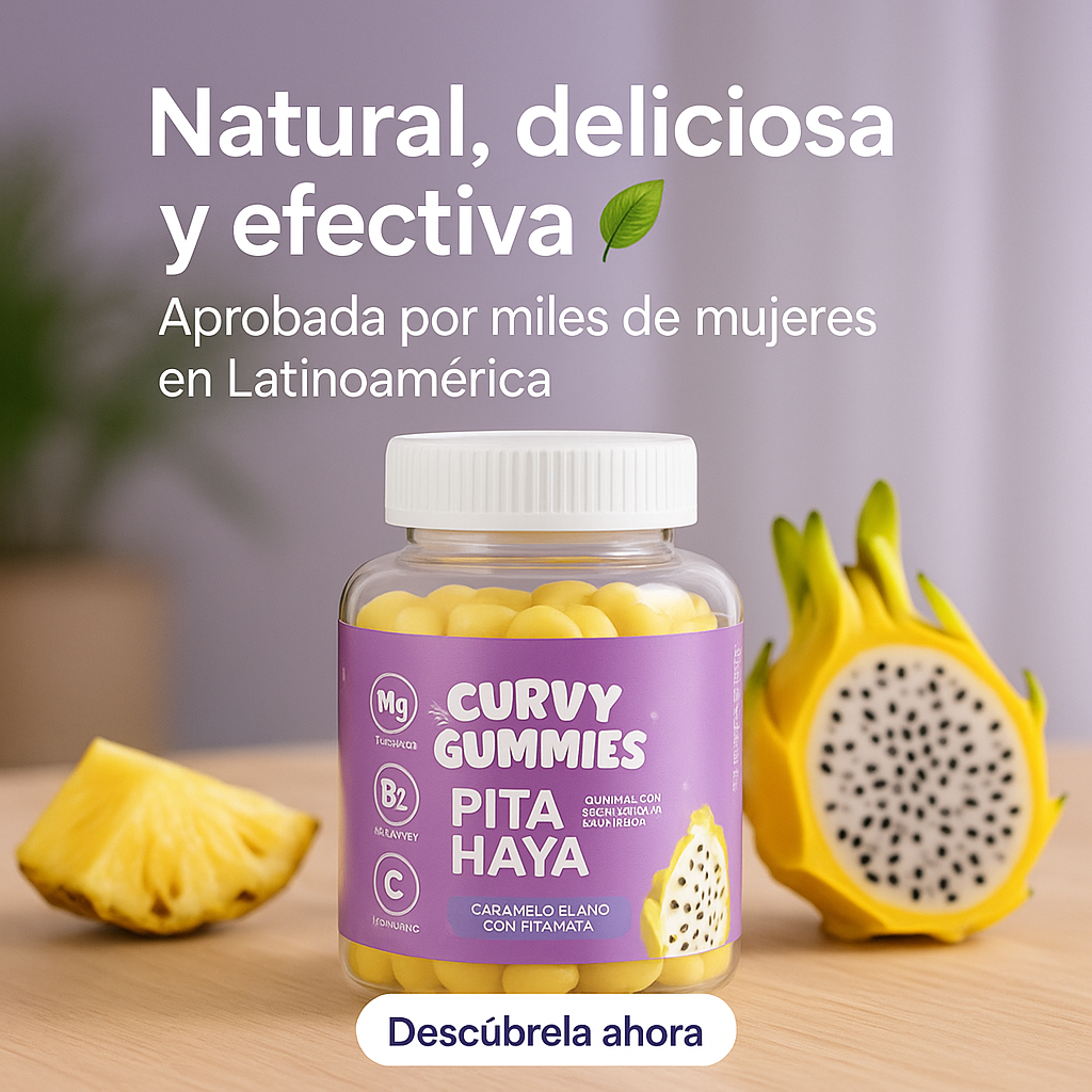 CURVY GUMMIES PITAHAYA - 60 GOMITAS ANTIOXIDANTES | BELLEZA NATURAL, DIGESTIÓN SALUDABLE Y ENERGÍA - Todo y mas 