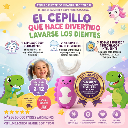 SonicKids™ 360° – Cepillo Eléctrico Infantil en U